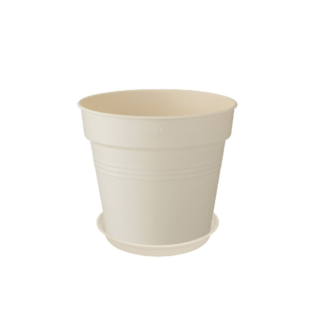 Green Basics Growpot 11cm in Cotton White with 10cm Saucer
