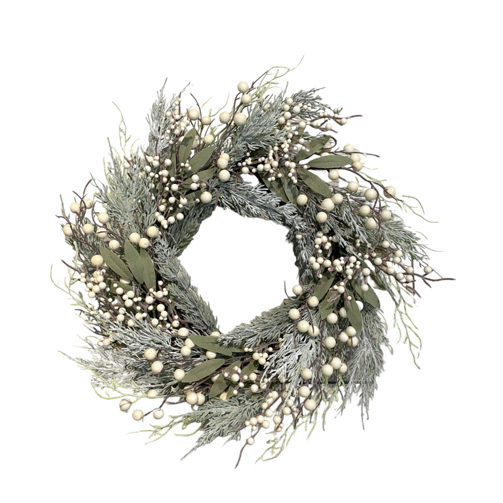 Artificial wreath with white berries