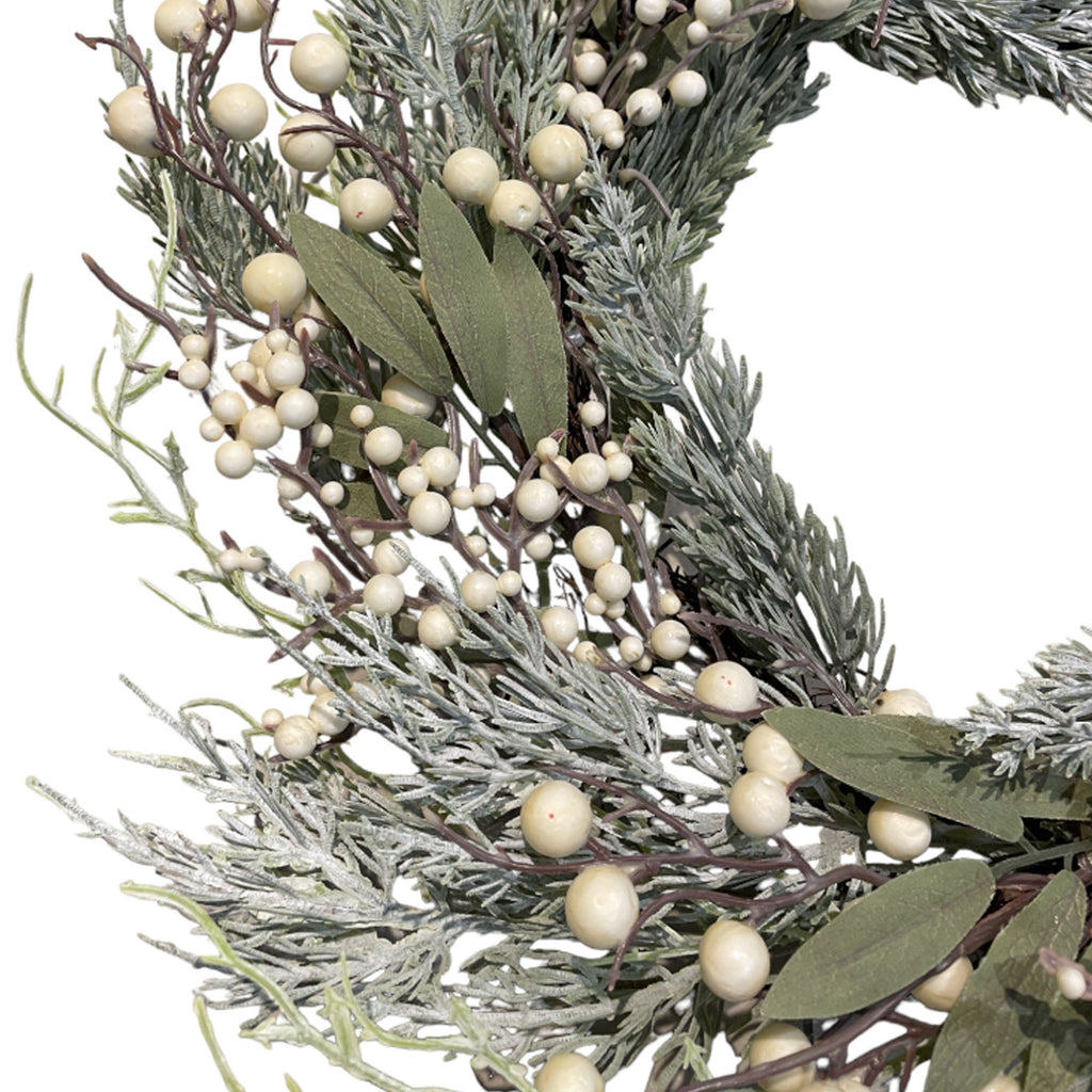 Artificial wreath with white berries