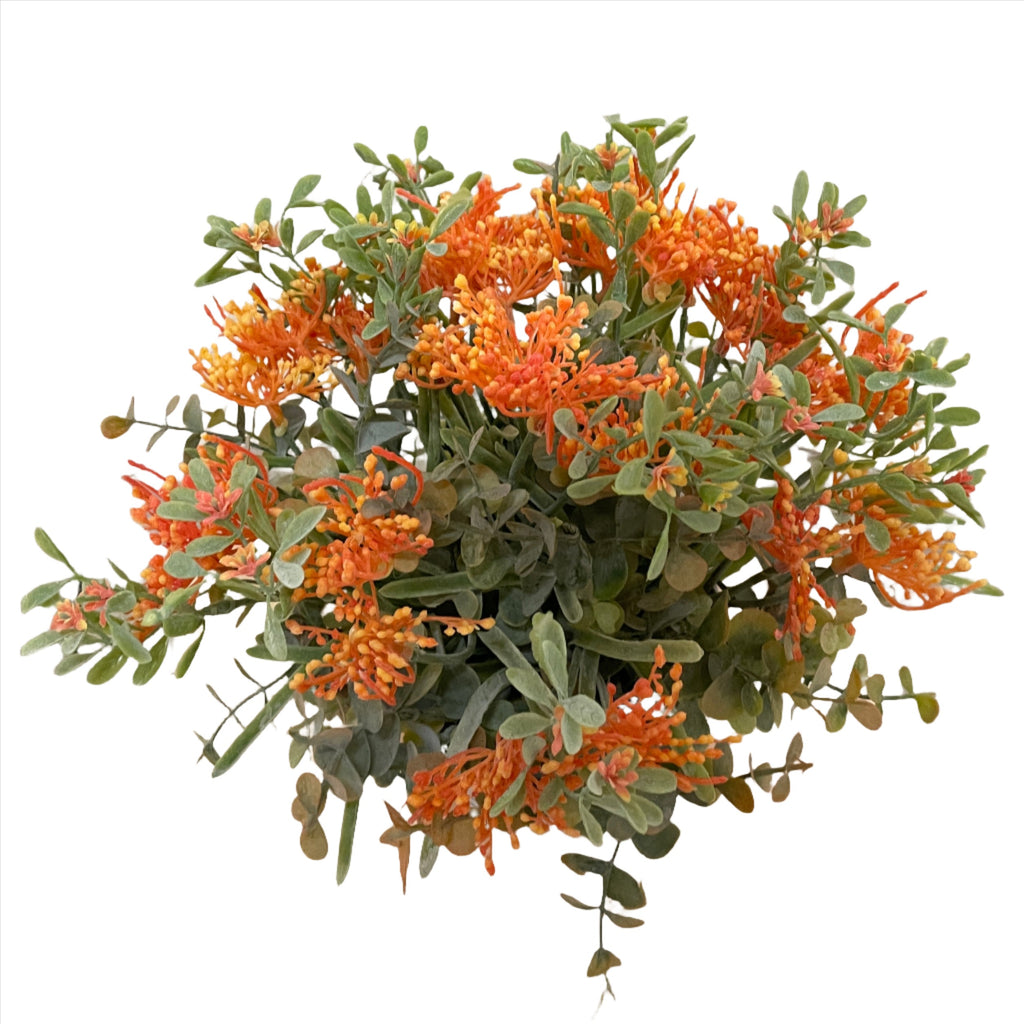 Potted Artificial Orange Flower in Zinc Pot (0.30m)