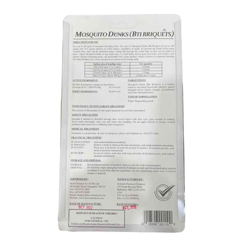 Bti best sale mosquito dunks
