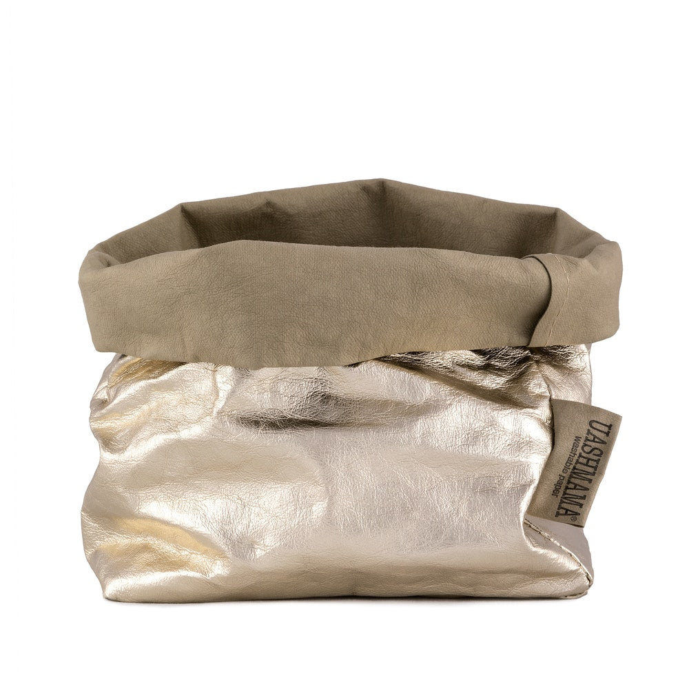 Uashmama, Paper Bag Medium in Metallic Platino