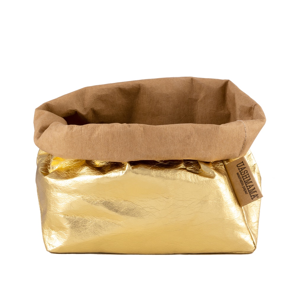 Uashmama, Paper Bag Large in Metallic Gold