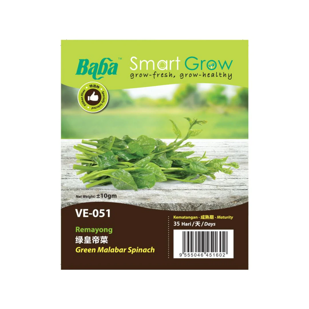 BABA Seed VE-051 Green Malabar Spinach