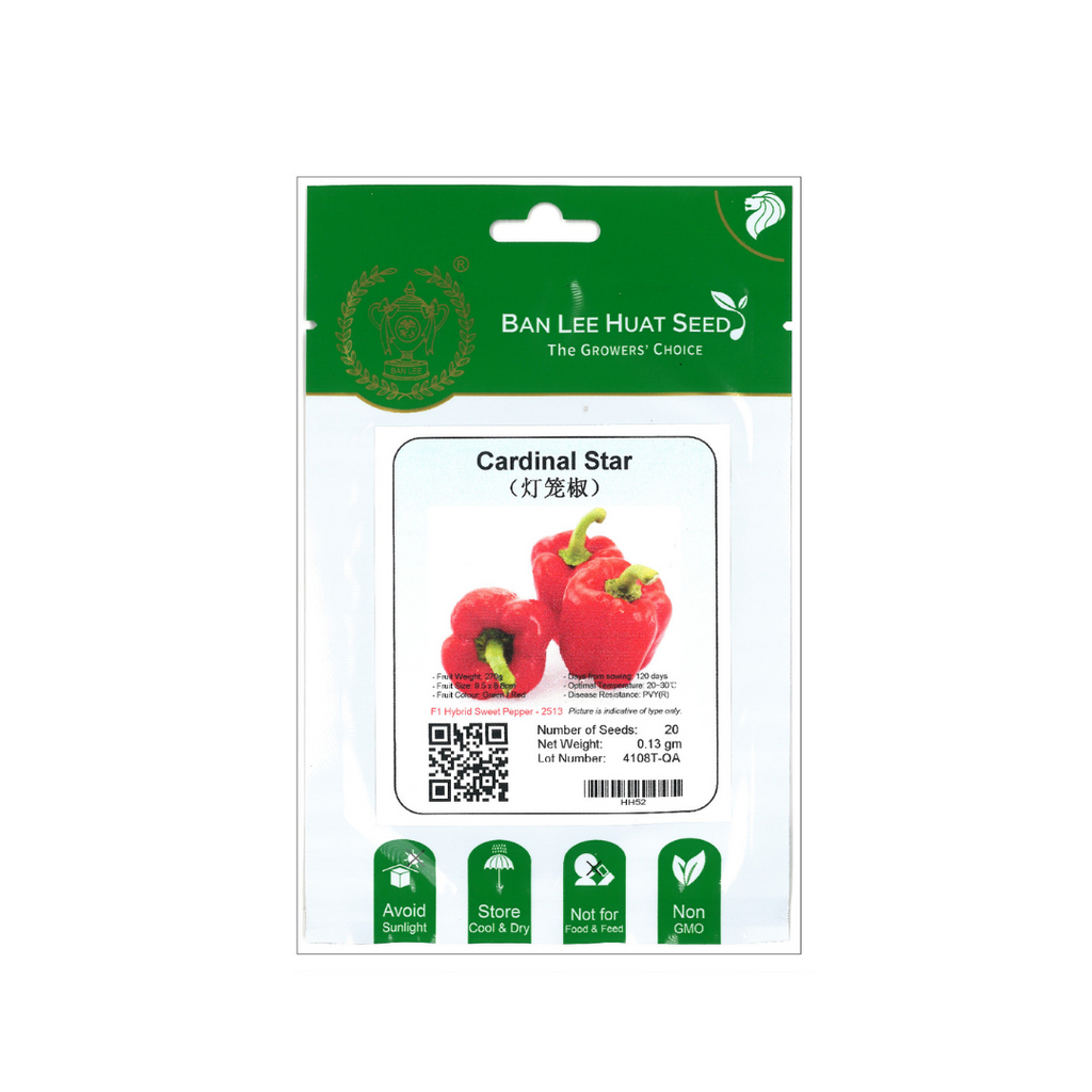 BAN LEE HUAT Seed HH52 Sweet Pepper - Cardinal Star (Red)