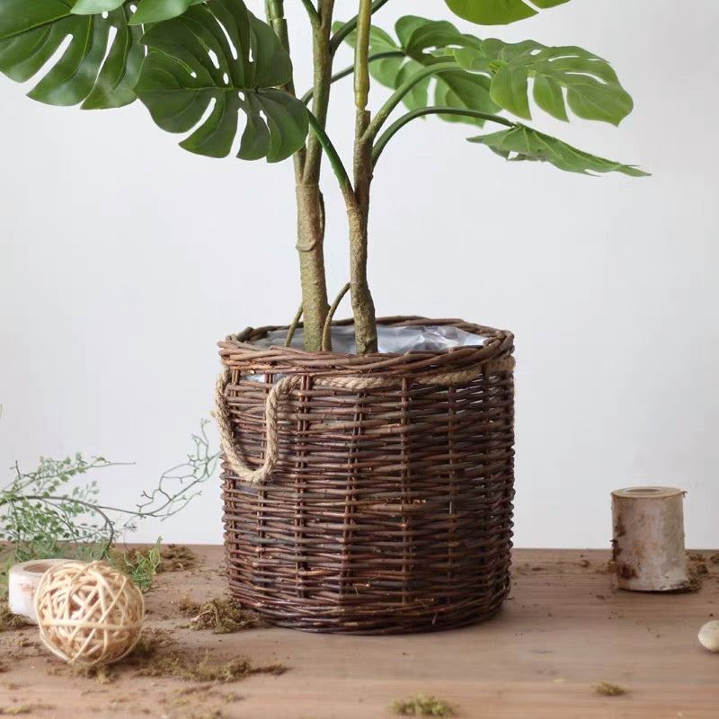 Rattan Basket in Walnut Brown