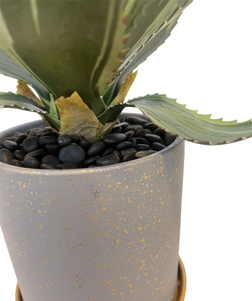 Artificial Potted Agave in Grey Pot (0.40m)