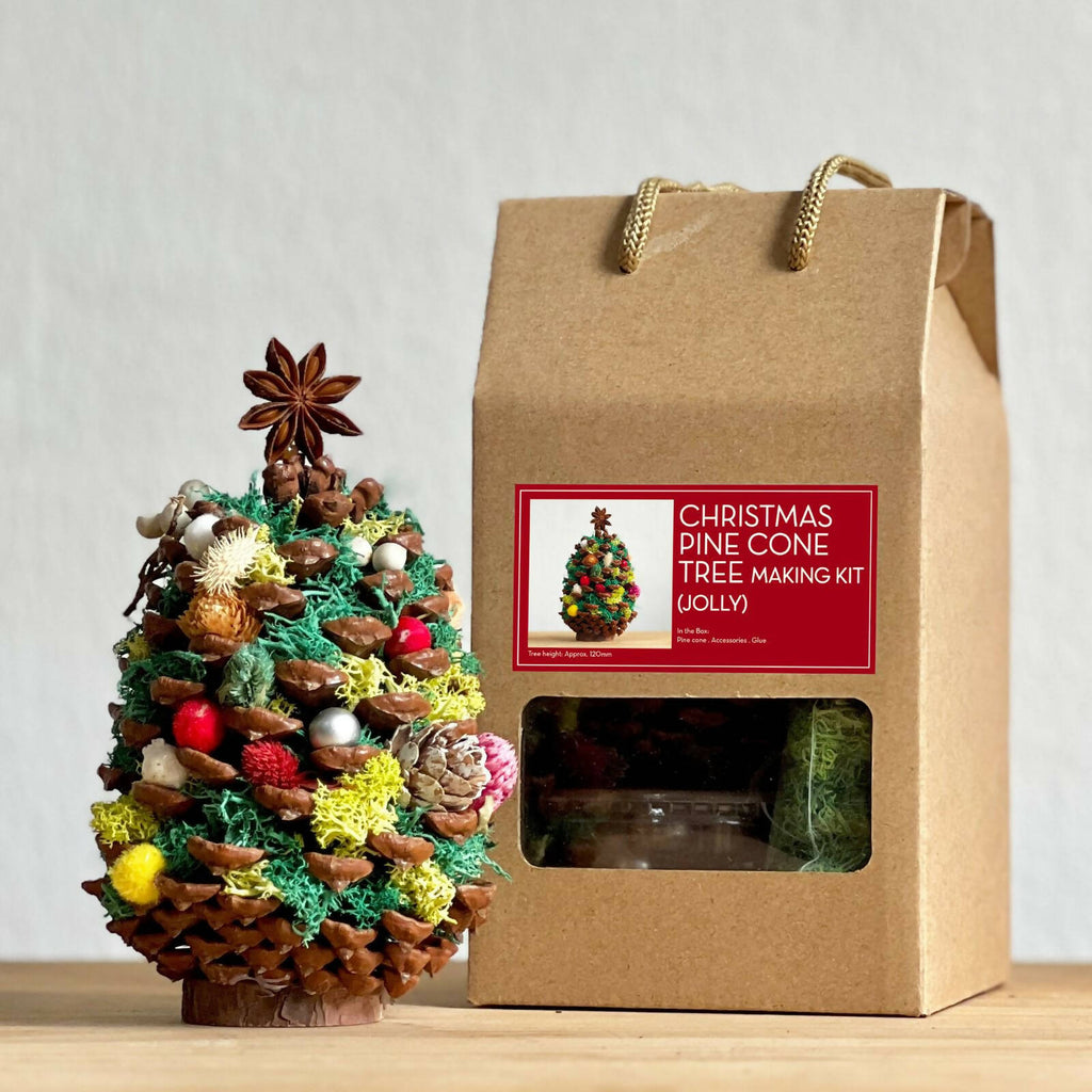 Christmas Jolly Pine Cone Tree DIY Kit