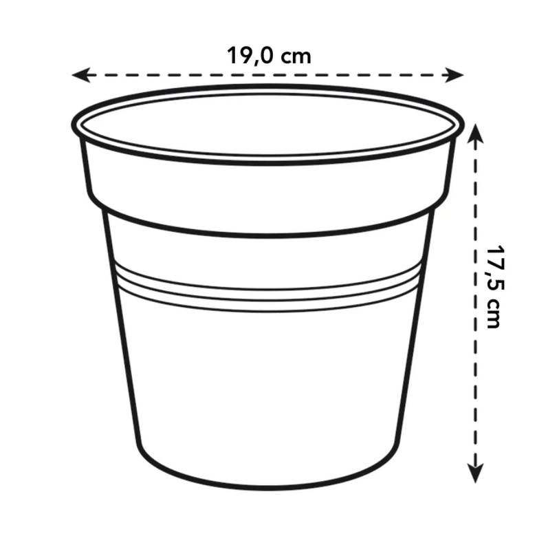 Green Basics Growpot 19cm in Mild Terra with 17cm Saucer