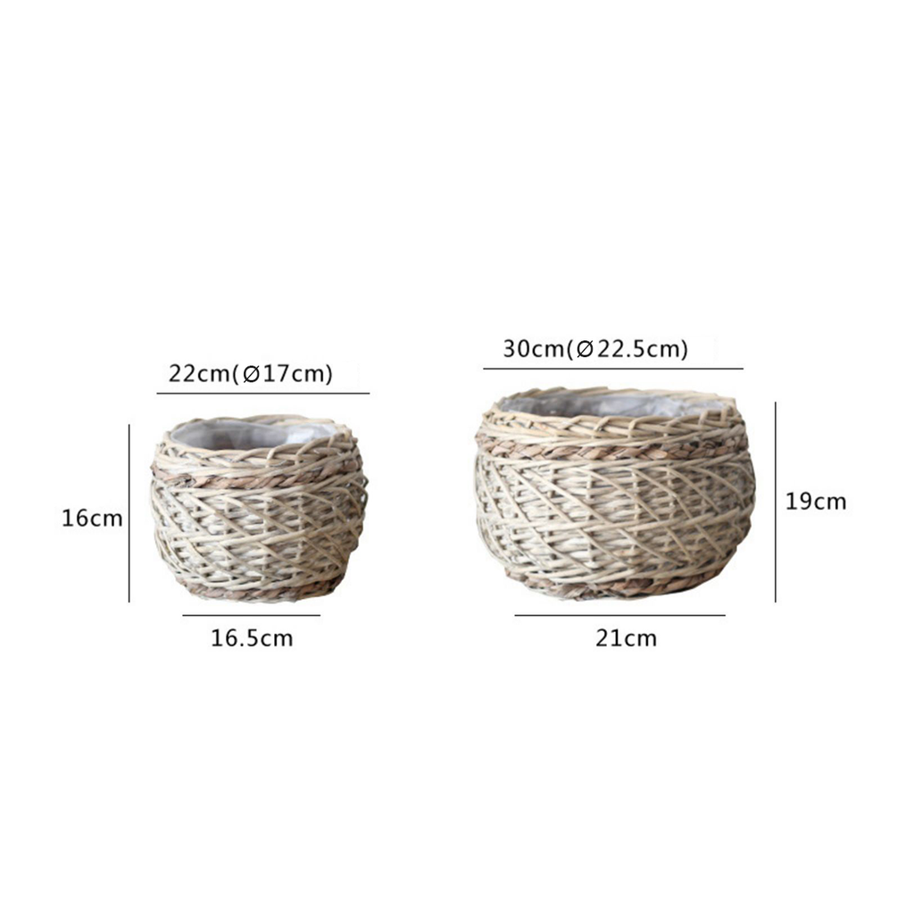 Rattan Basket in Soft Beige, M size