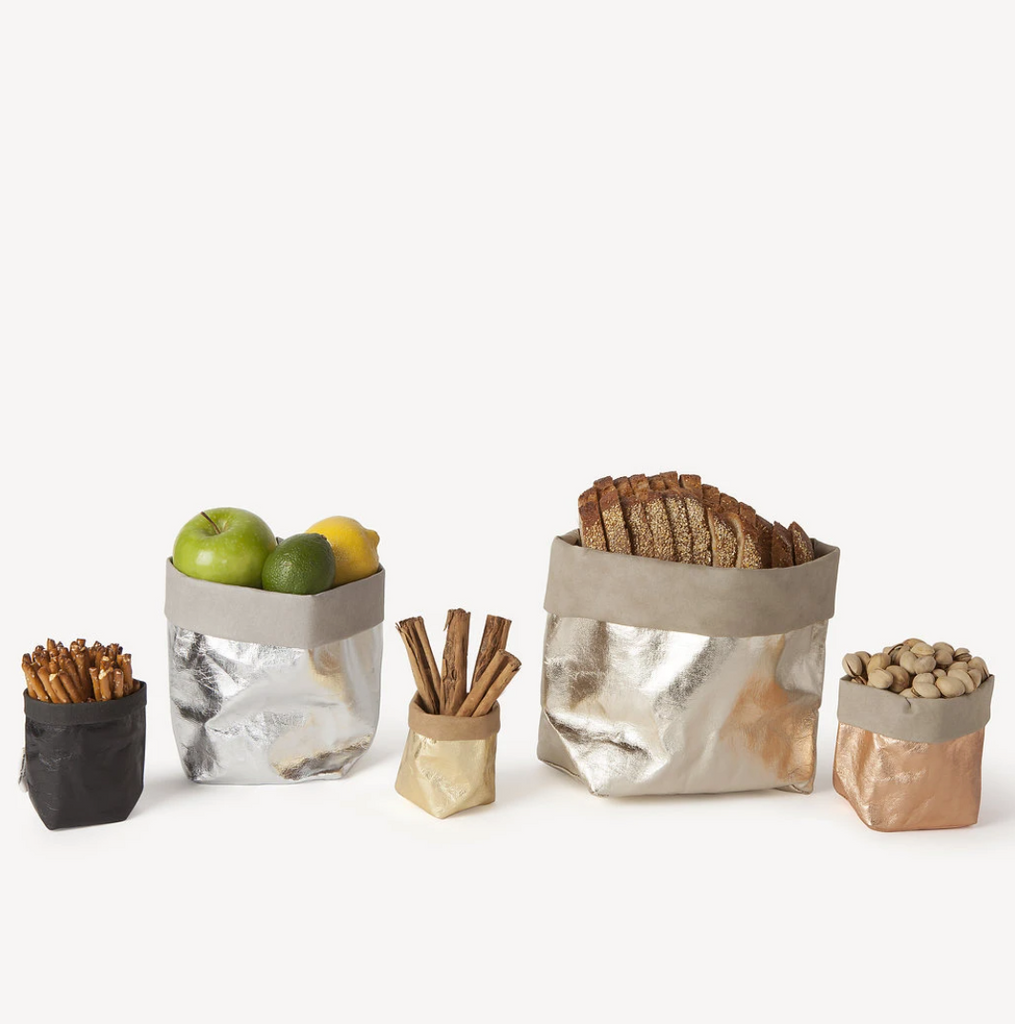 Uashmama, Paper Bag Large in Metallic Rosato