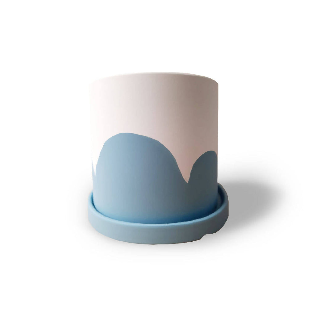 Monstera Peru in Sky Blue Kola Planter