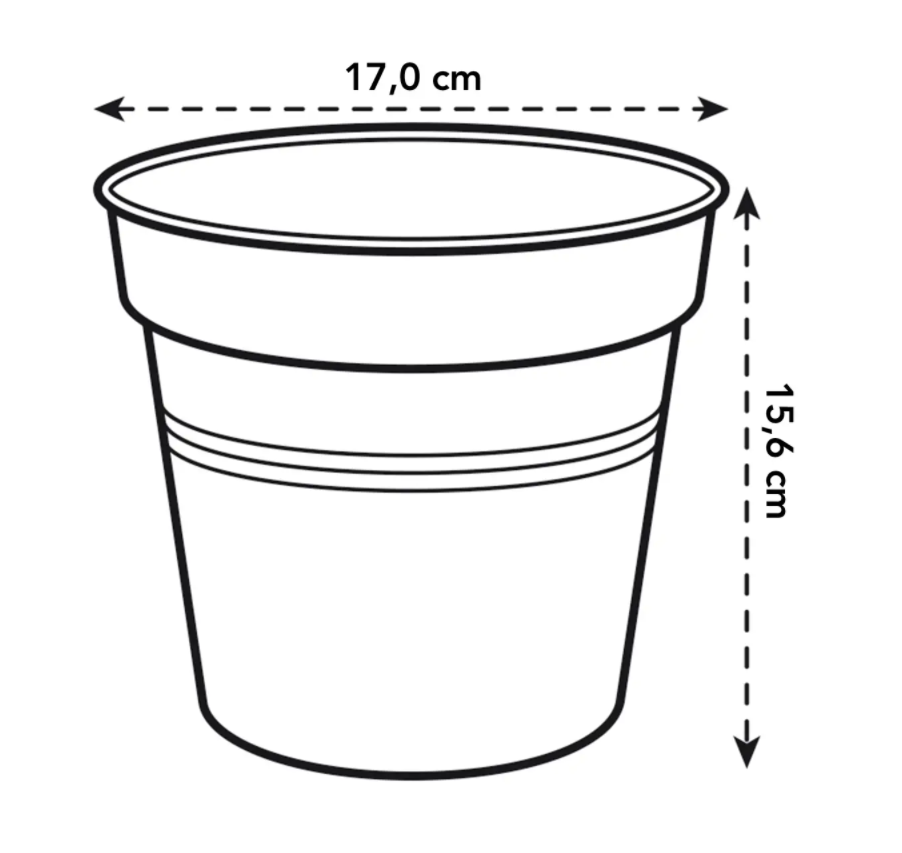 Green Basics Growpot 17cm in Mild Terra with 14cm Saucer