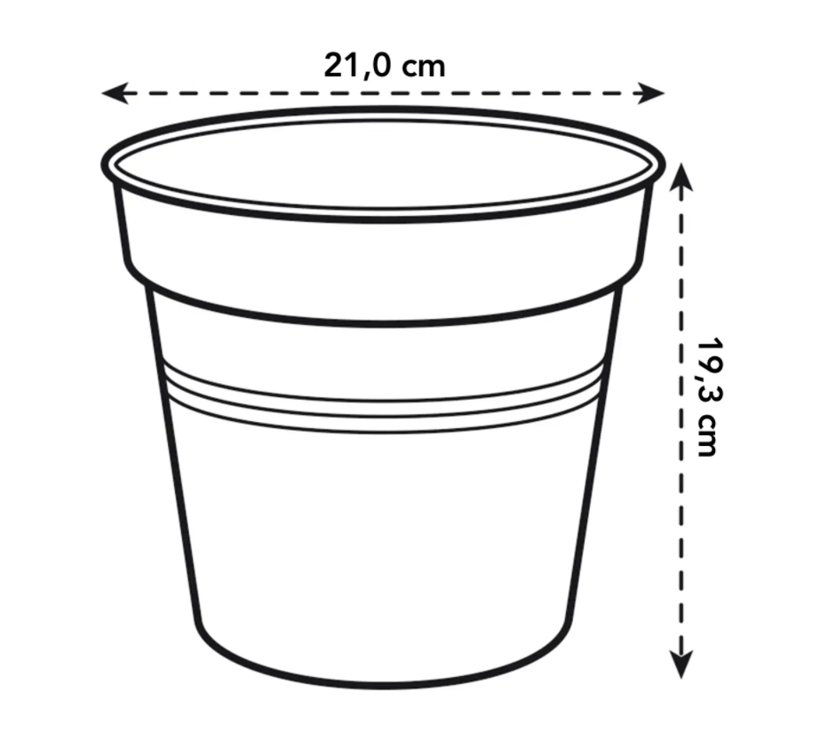 Green Basics Growpot 21cm in Living Black with 17cm Saucer