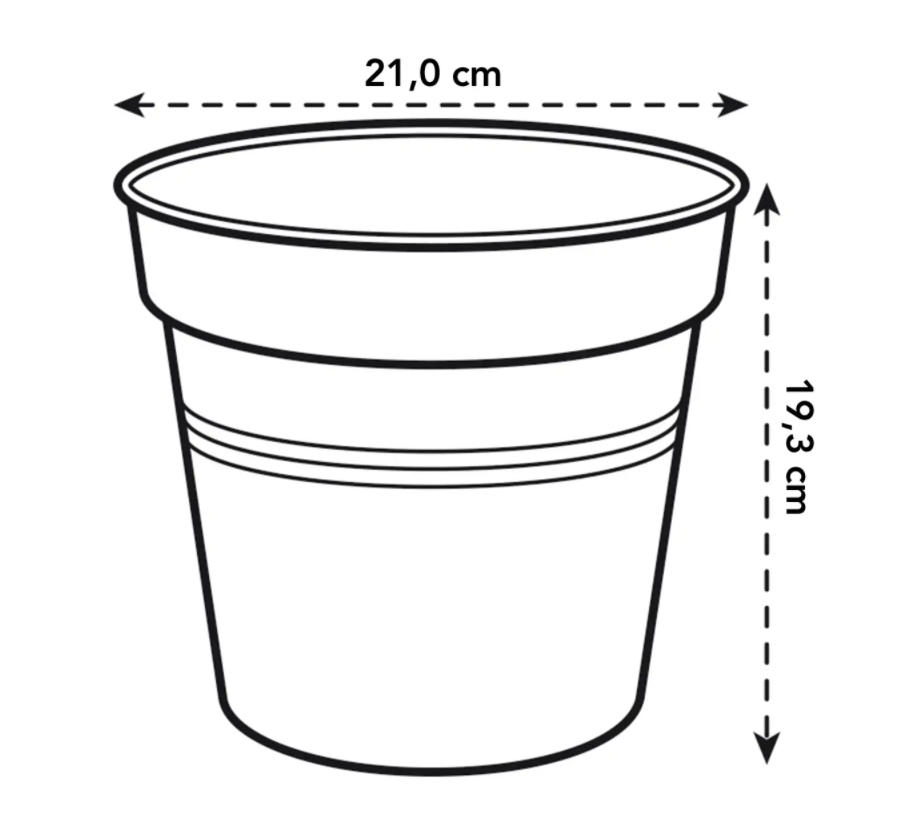 Green Basics Growpot 21cm in Mild Terra with 17cm Saucer