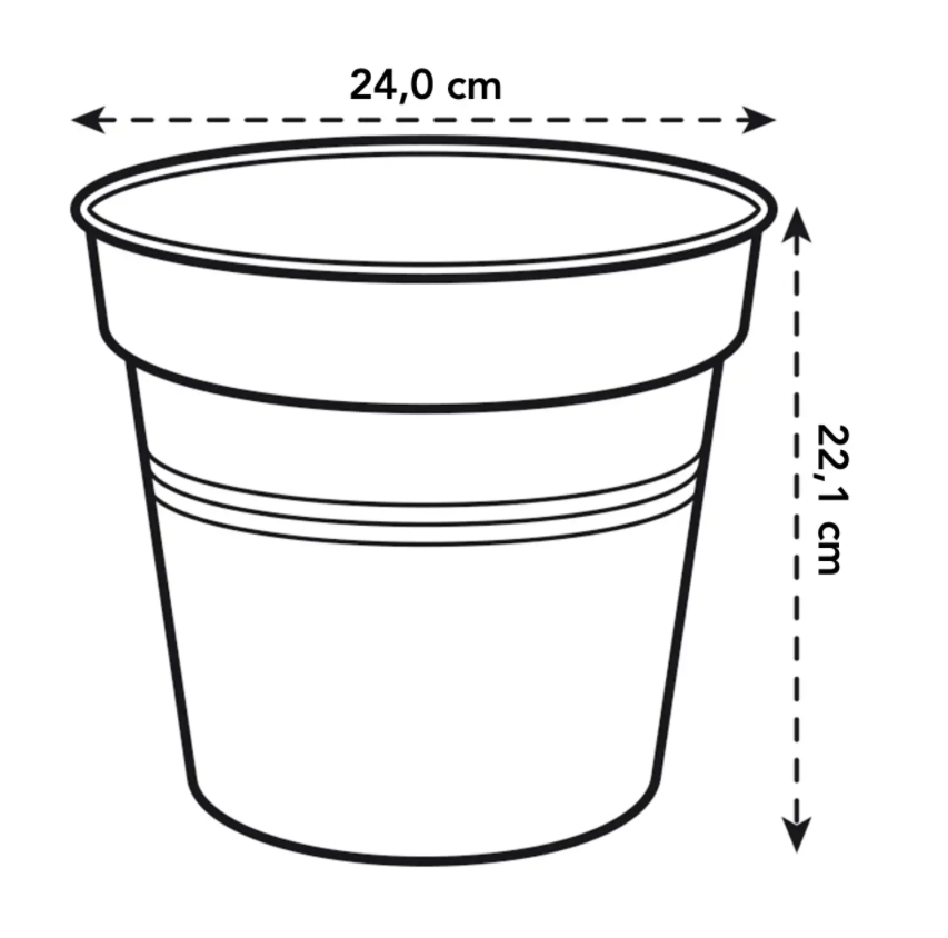Green Basics Growpot 24cm in Mild Terra with 22cm Saucer