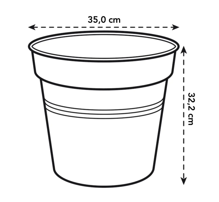 Green Basics Growpot 35cm in Mild Terra with 29cm Saucer