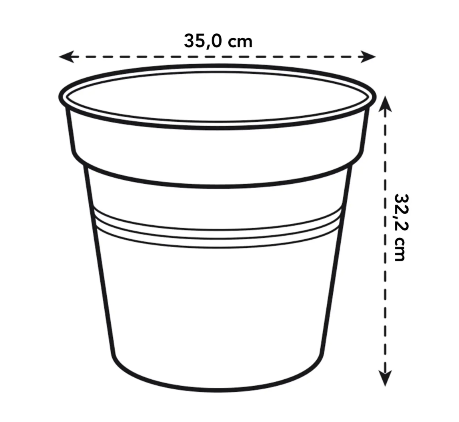 Green Basics Growpot 35cm in Living Black with 29cm Saucer
