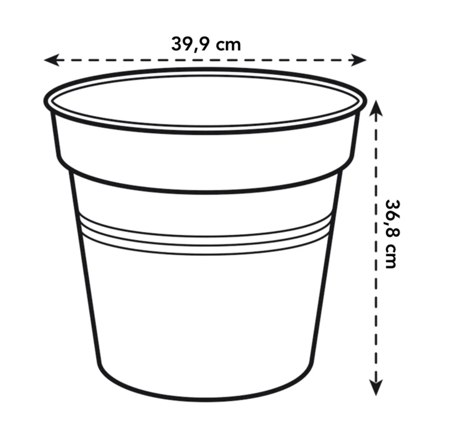 Green Basics Growpot 40cm in Leaf Green with 34cm Saucer