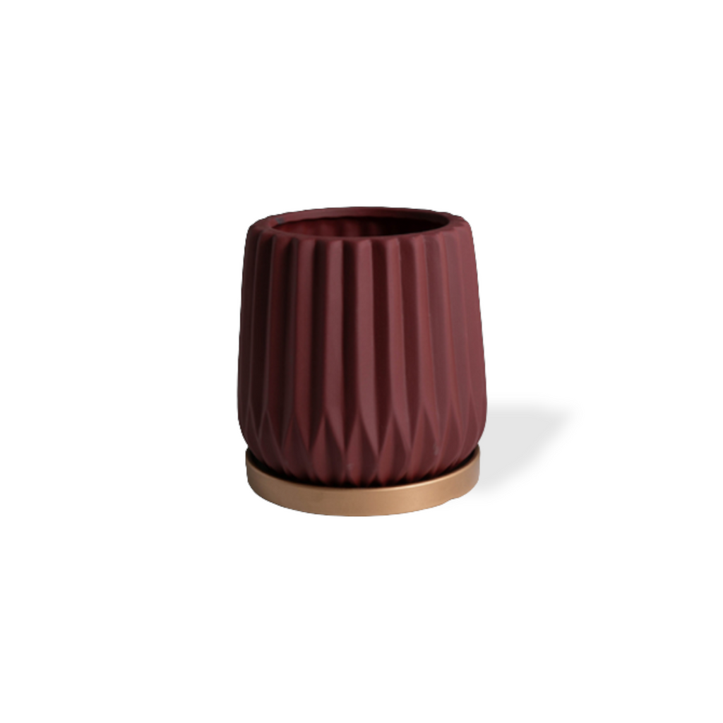 Gabriel Planter in Burgundy Red