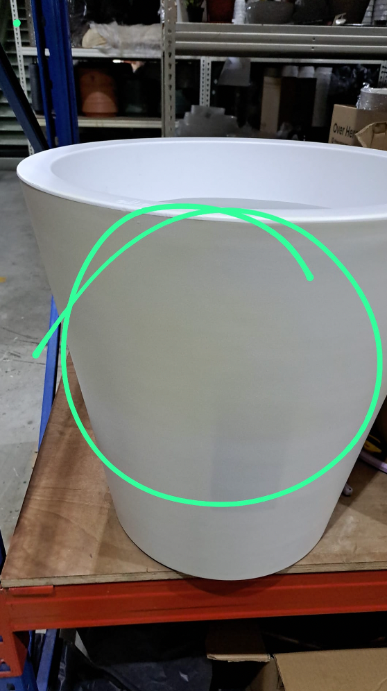 Pure Straight Round 50cm in White