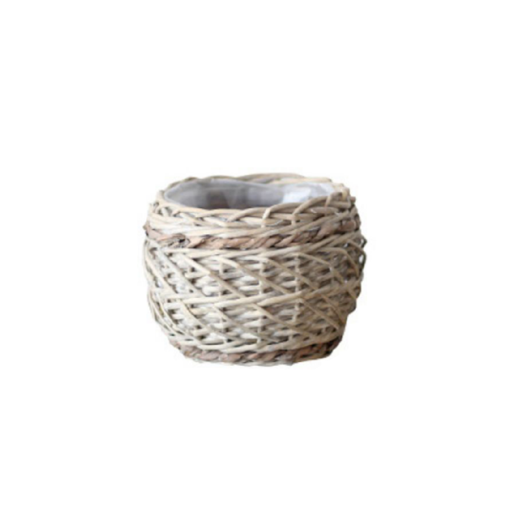 Rattan Basket in Soft Beige, M size